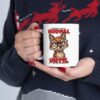 White ceramic mug with a sarcastic fox graphic and text.