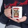 White ceramic mug with a sassy owl wearing glasses, saying 