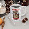 White ceramic mug with a funny owl wearing glasses and sarcastic text.