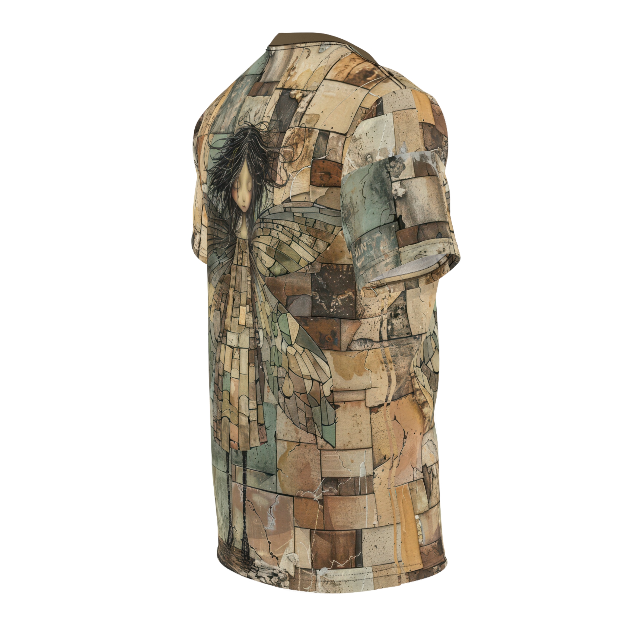 Girl On Brick Wall Uni-Sex T-Shirt - Toastedstyles.com All Over Print T-Shirts