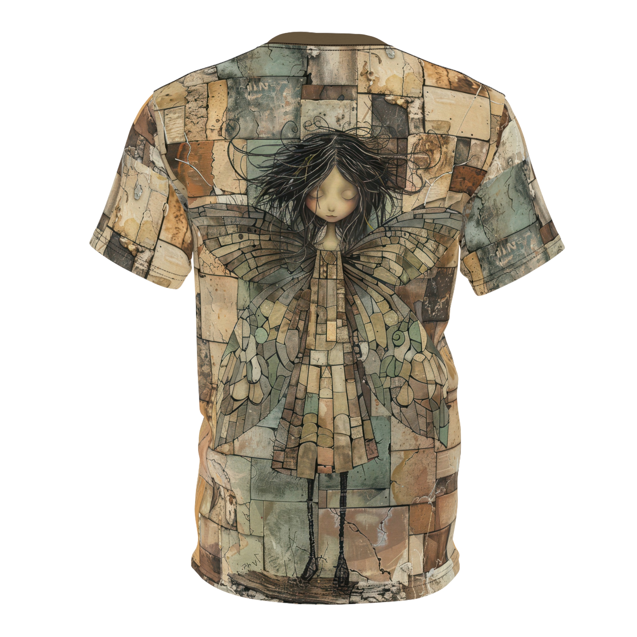 Girl On Brick Wall Uni-Sex T-Shirt - Toastedstyles.com All Over Print T-Shirts