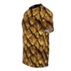 Shimmering gold dragon scales with intricate detailing cover this seamless pattern tee with a fierce fantasy vibe.
