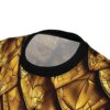Shiny gold dragon scale patterns cover this oversized full print tee with a fantasy vibe.