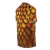 Golden and orange textured scales cover this oversized full print tee with a fantasy vibe.