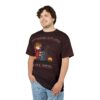 Anime devil girl, gravestone, and pumpkins graphic t-shirt with text 'Just Hanging Out With My Goul-Friends'.