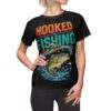 Hooked on Fishing Women's Tee — Graphic Bass Fishing Shirt for Anglers