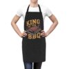 Black BBQ apron with 'King of the BBQ' text and rack of ribs graphic.