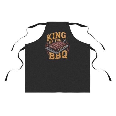 Black apron with 'King of the BBQ' text and a graphic of ribs on a grill.
