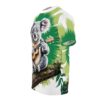 Green palm fronds and a koala playing ukulele on a branch cover this full print shirt.