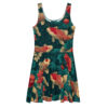 Stylish Koi Fish Skater Dress, All Over Print T-Shirt Dress, Japanese Art Fish Dress, AOP Koi Dress for Women – soft and breezy skater dress