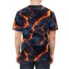 Fiery lava flow all over print sublimation tee featuring molten rock texture and glowing orange cracks.