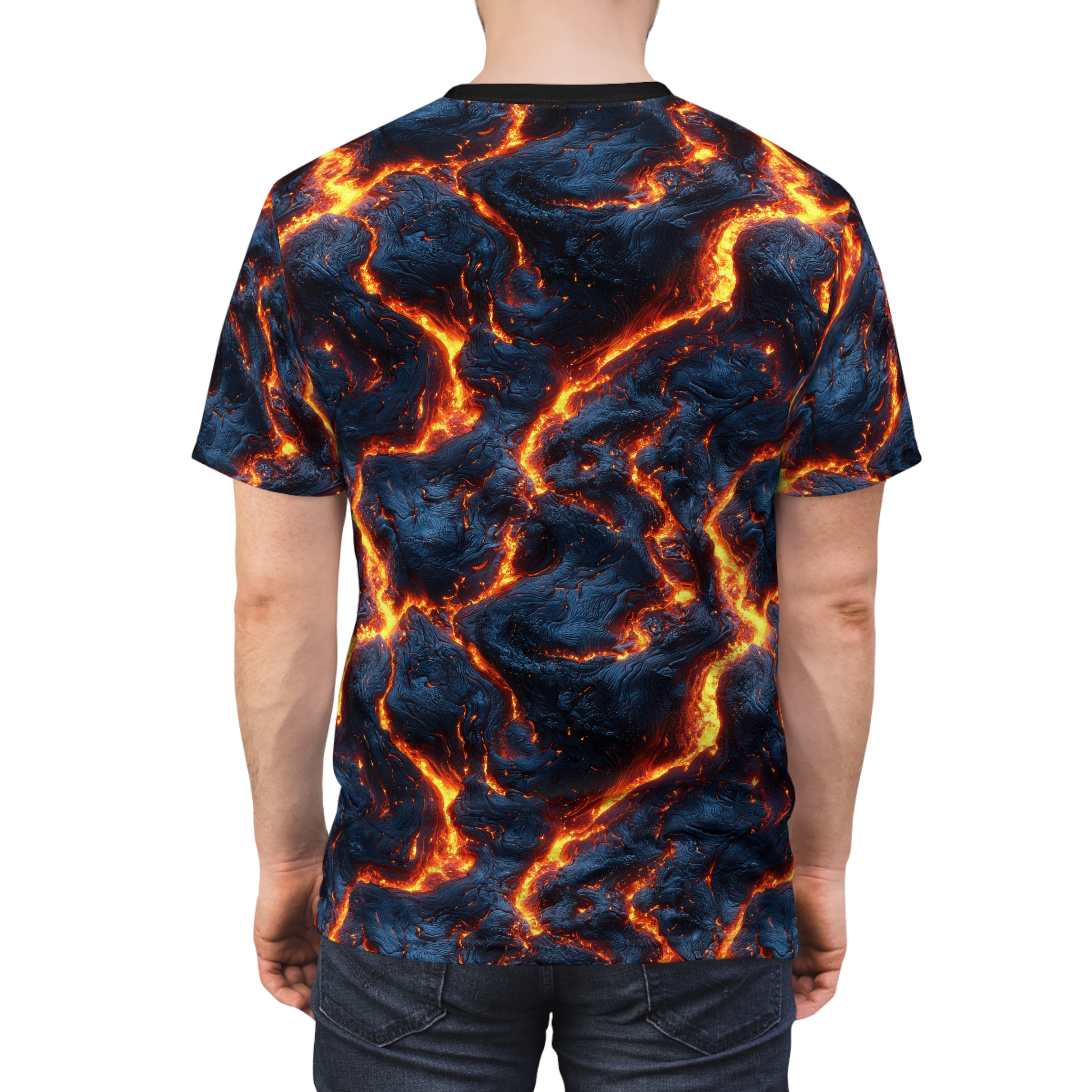 Lava Flow Unisex All Over Print Tee - Vibrant Graphic T-Shirt - Image 6