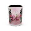 Ceramic mug with floral design and text "Just a Mom Who Rescues Dogs", perfect gift for dog moms.