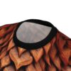 Golden-yellow dragon scales with a textured, layered effect cover this 3D graphic t-shirt.