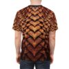 Golden-yellow organic dragon scale textures cover this 3D graphic t-shirt with a fantasy vibe.