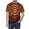 Organic dragon-scale texture in gold and yellow covers this sublimation graphic tee with a fantasy vibe.