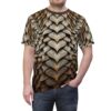 Bronze and sage dragon-scale leaf textures cover this sublimation graphic tee with a textured, layered look.