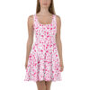 Pink and white abstract spot pattern skater dress, seamless all over print sublimation tee.