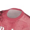 Pink textured acrylic brushstrokes cover this all over print apparel, showcasing a detailed canvas-like background design.