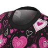 Romantic Heart All Over Print Tee for Women - Cute Casual Top for Valentine's Day & Everyday Wear