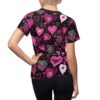 Romantic Heart All Over Print Tee for Women - Cute Casual Top for Valentine's Day & Everyday Wear