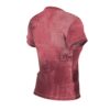 Crimson textured brush strokes cover this all over print apparel, depicting a raw paint canvas background effect.
