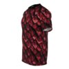 Deep red, metallic dragon scales cover this seamless pattern tee with a fierce fantasy vibe.