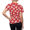 Red Floral All-Over Print Women's Tee – Vintage White Roses Pattern