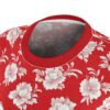 Red Floral All-Over Print Women's Tee – Vintage White Roses Pattern