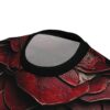 Deep reds and subtle browns form overlapping, textured scales across this seamless pattern tee, mimicking dragon armor with realistic detail.