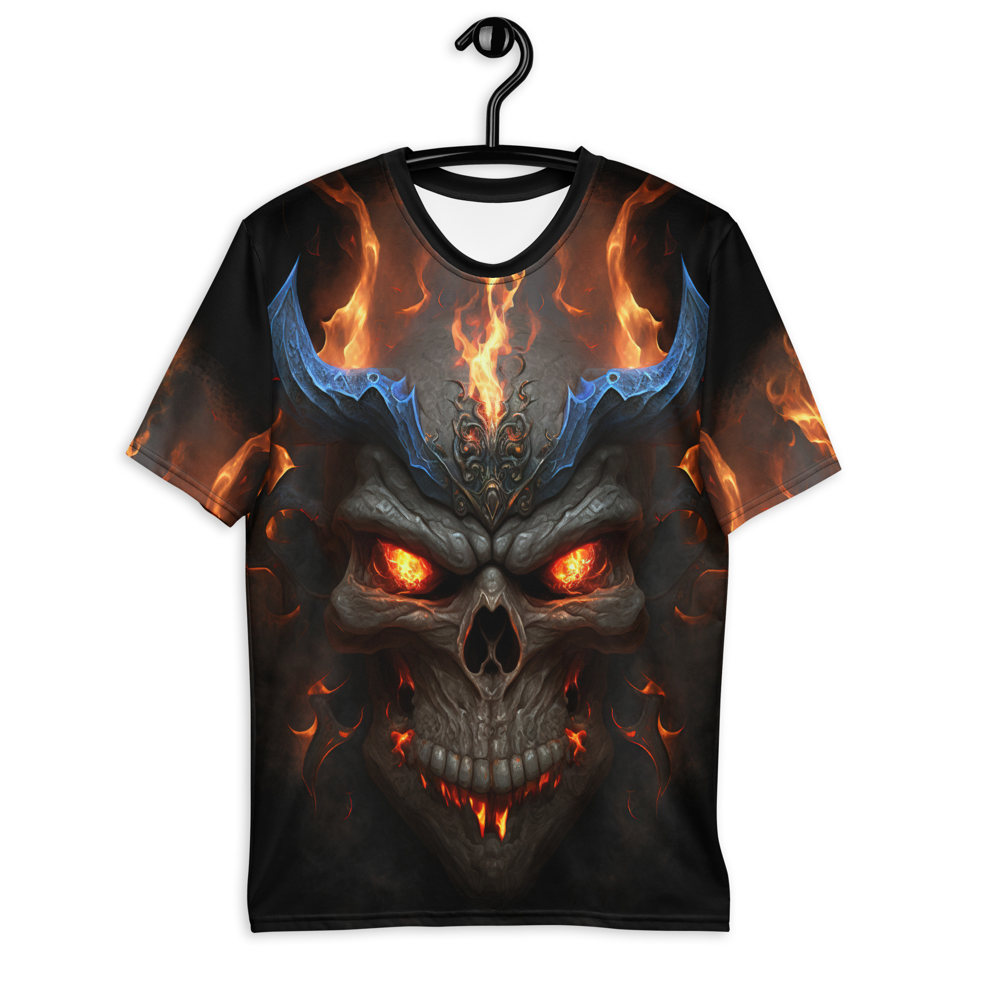 Skull And Flames Horror Uni-Sex Graphic T-Shirt - Image 4