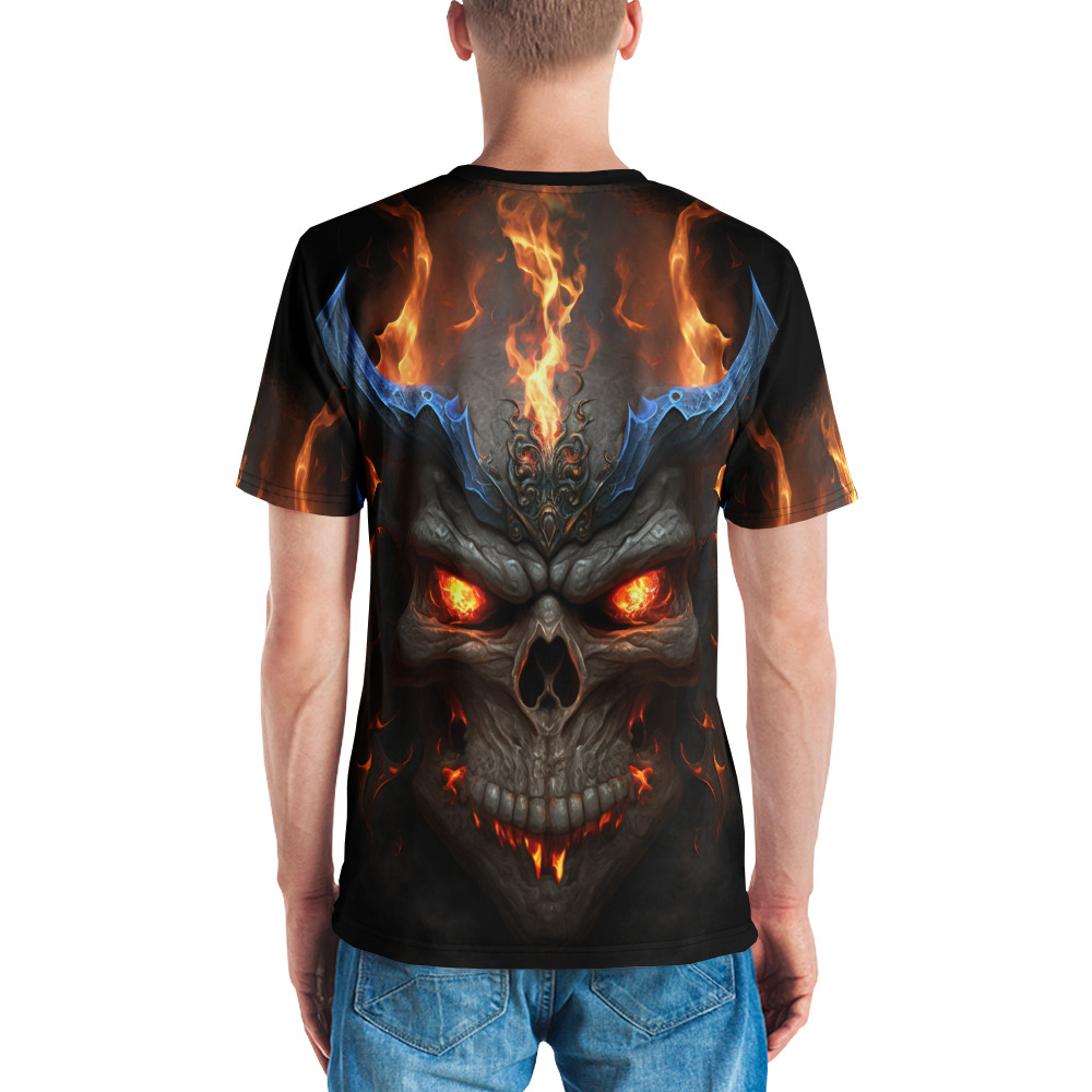 Skull And Flames Horror Uni-Sex Graphic T-Shirt