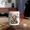 Cute sloth holding a coffee cup and sitting on rocks with text 'I DON'T DRINK COFFEE TO WAKE UP, I WAKE UP TO DRINK COFFEE'.