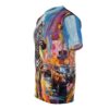 Streetwear aesthetic sublimation tee displays zebra city street art in a colorful wrap around graphic all over print.