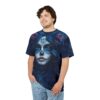 A captivating sugar skull with roses and intricate details adorns this **360 wrap-around design** t-shirt, featuring a **vibrant seamless print**.