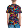 Bold blues, electric yellows, pinks, and deep purples, geometric shapes ,fluid lines cover this oversized full print tee