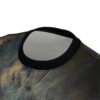 Textured gray, brown, and blue hues cover this 3D graphic t-shirt, depicting abstract patterns with a distressed look.