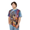 Vibrant Vibrant Zebra Art Unisex Tee - Colorful Street Scene Shirt – eye-catching full print casual top