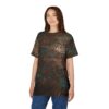 Dark brown, teal, seamless all over print, vintage pattern, baroque design, ornate graphics.