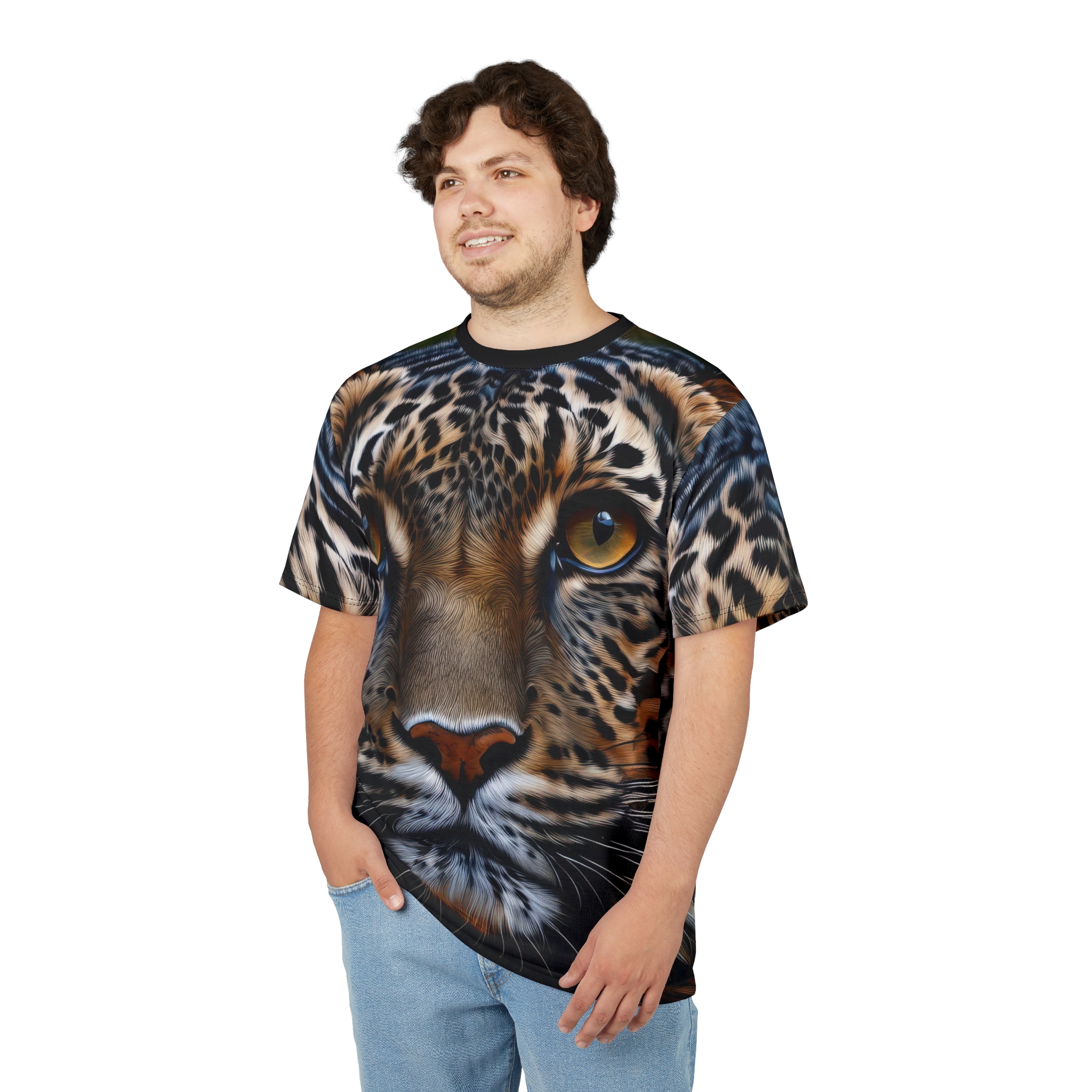 Wildlife Art Unisex All Over Print - Fierce Leopard Design - Image 3