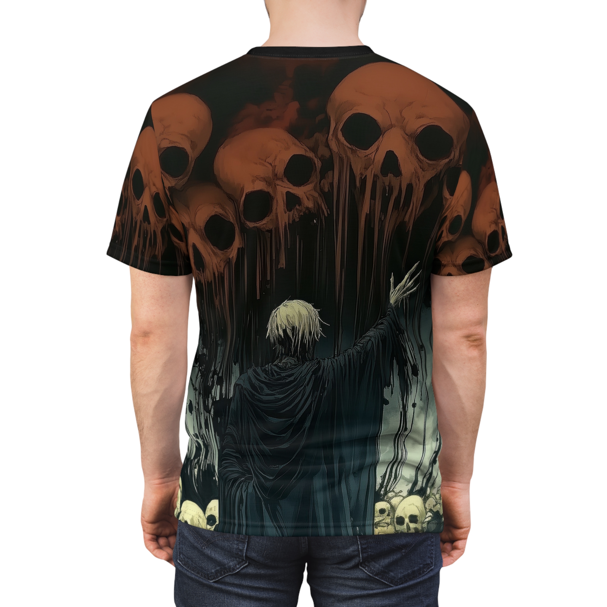 Worship Skull Unisex Men's All Over Print T-Shirt - Image 6