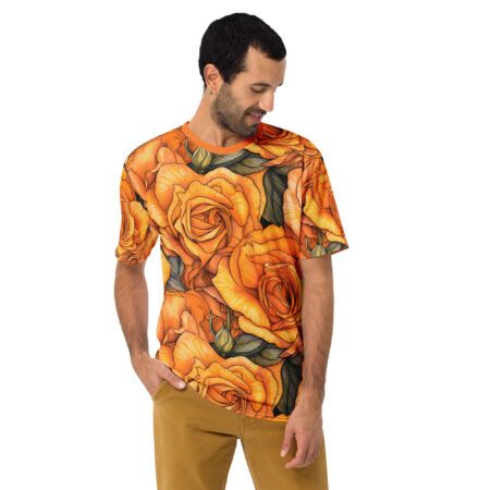 Comfortable Yellow And Orange Roses Uni-Sex All Over T-Shirt #2 – breathable cotton all-over design