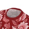 Red and white floral patterns cover this 3D graphic t-shirt with a vintage vibe.