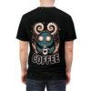Coffee Monster Unisex Tee - Fun AOP Graphic T-Shirt for Coffee Lovers 2 - Toastedstyles.com All Over Print T-Shirts