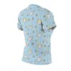 Cute Cat Face Floral Stripe Women's Tee — Light Blue All-Over Print