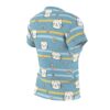 Cute Blue Cat Stripe Tee — Women's All-Over Print Cat & Daisy Shirt