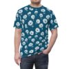 Bold Indigo Shibori Floral All-Over Print Tee – high-quality graphic streetwear t-shirt