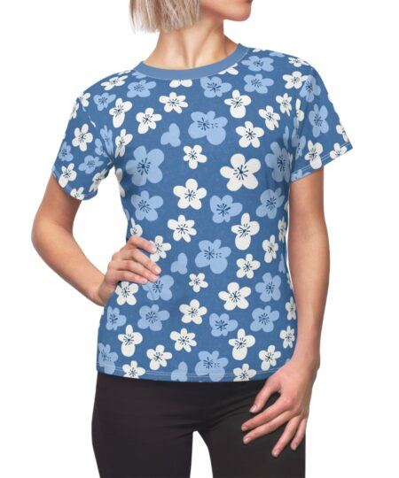 Blue Floral All-Over Print Women's Tee