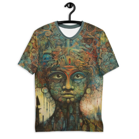 Comfortable Abstract Face Design All Over Print Uni-Sex T-Shirt – breathable cotton all-over design