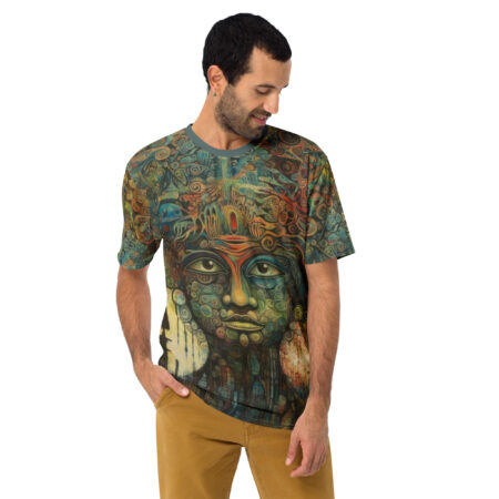 Comfortable Abstract Face Design All Over Print Uni-Sex T-Shirt – breathable cotton all-over design